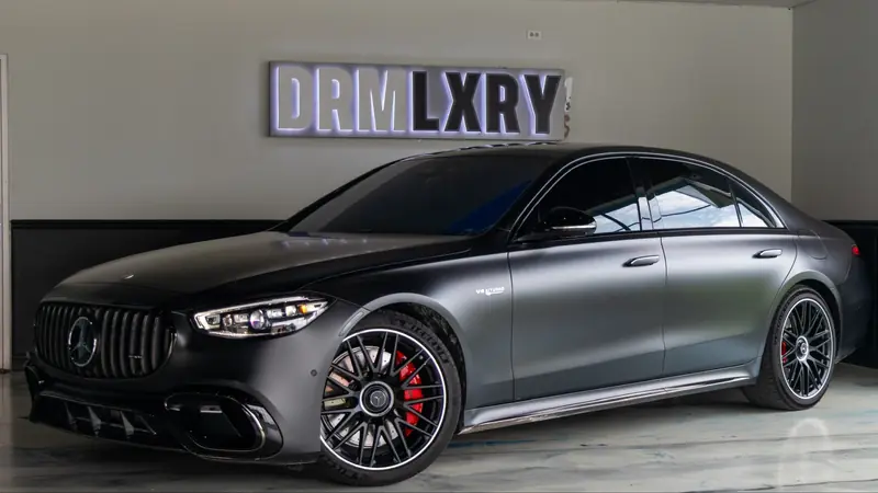 Matte black Mercedes-AMG S63 E Performance rental in Detroit
