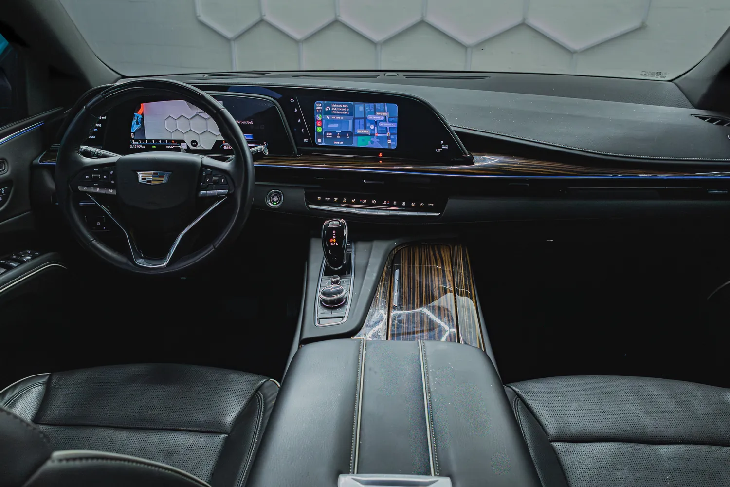 Cadillac Escalade dashboard with its curved digital display