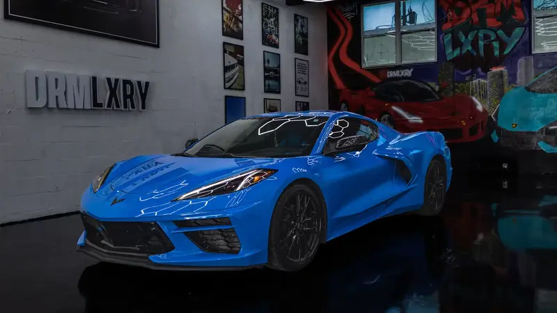 Blue Chevrolet Corvette Stingray rental in Miami