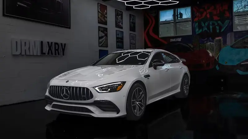White Mercedes-AMG GT53 rental in Miami