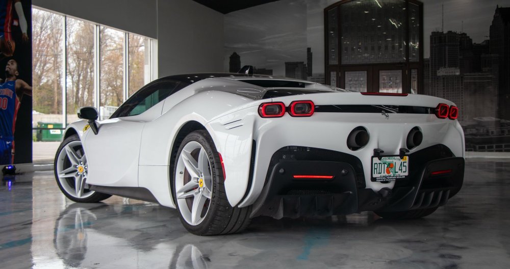 2022 White Ferrari SF90 Back