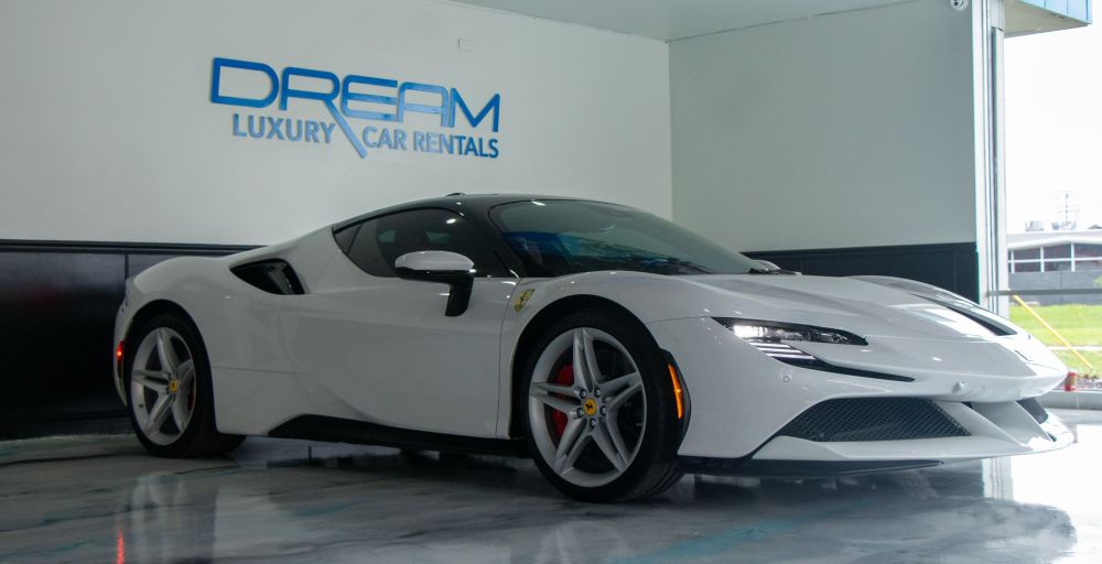 White Ferrari SF90