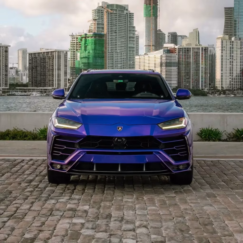 2021 Purple Lamborghini Urus -Front view