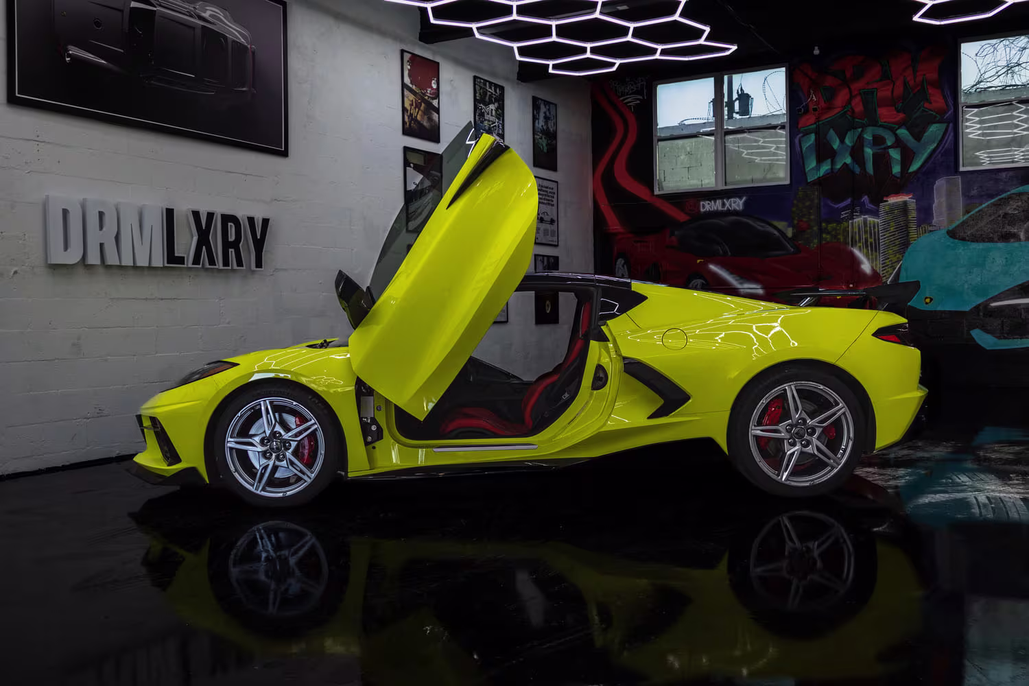 2021 Yellow Chevrolet Corvette Opened Door