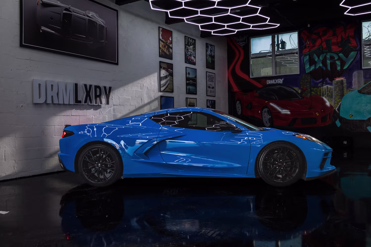 2024 Blue Chevrolet Corvette - Side view